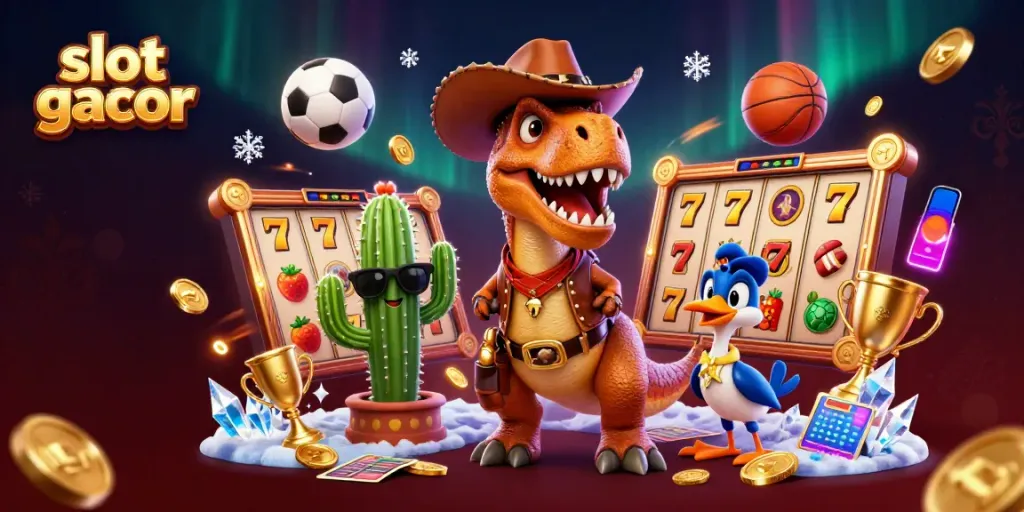 Experience the thrill of slot gacor with vibrant characters, jackpot symbols, and dynamic casino action.