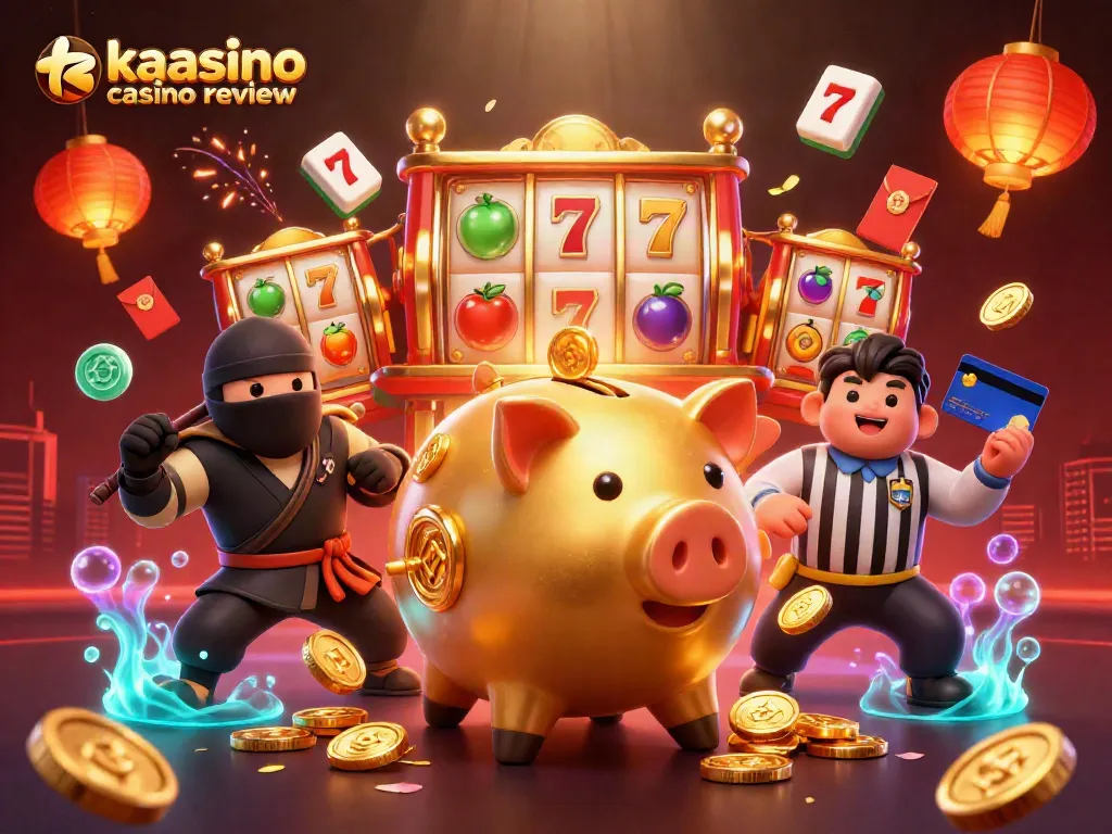 Engaging kaasino casino review showcasing vibrant casino elements and characters, emphasizing gaming excitement.