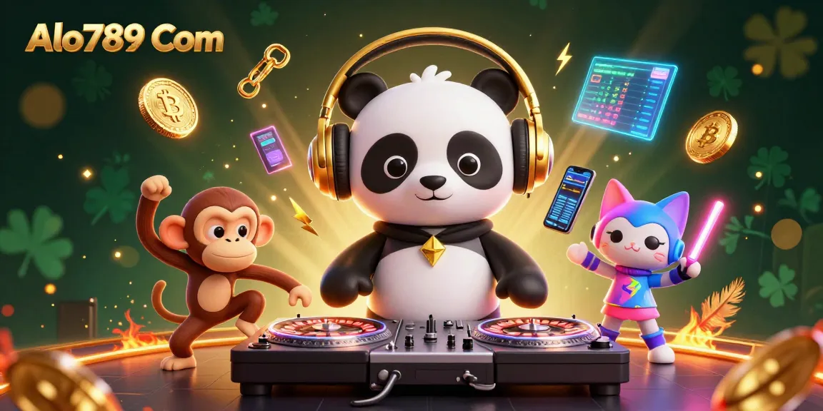 Engage in exciting action at Alo789 Com, featuring dynamic 3D gaming characters in a vibrant casino atmosphere.