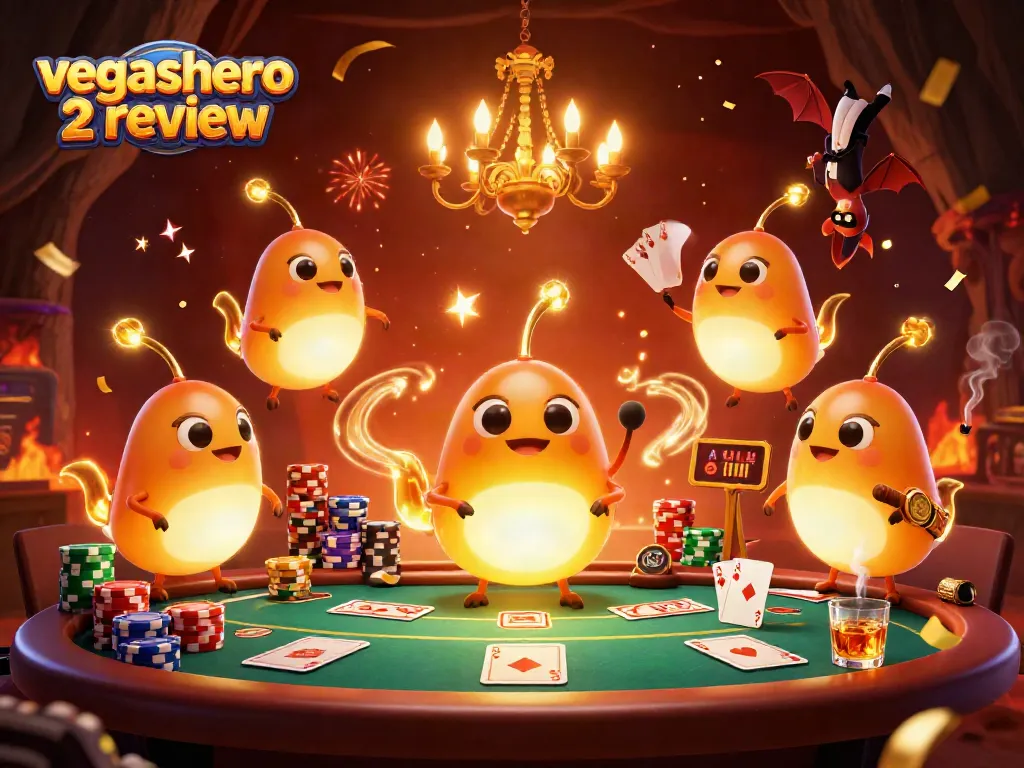 Experience vibrant gameplay with vegashero 2 review in an enchanting casino illuminated by unique glowworms.